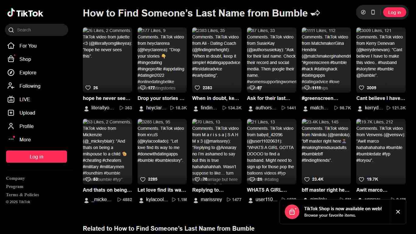 How to Find Someone’s Last Name from Bumble TikTok